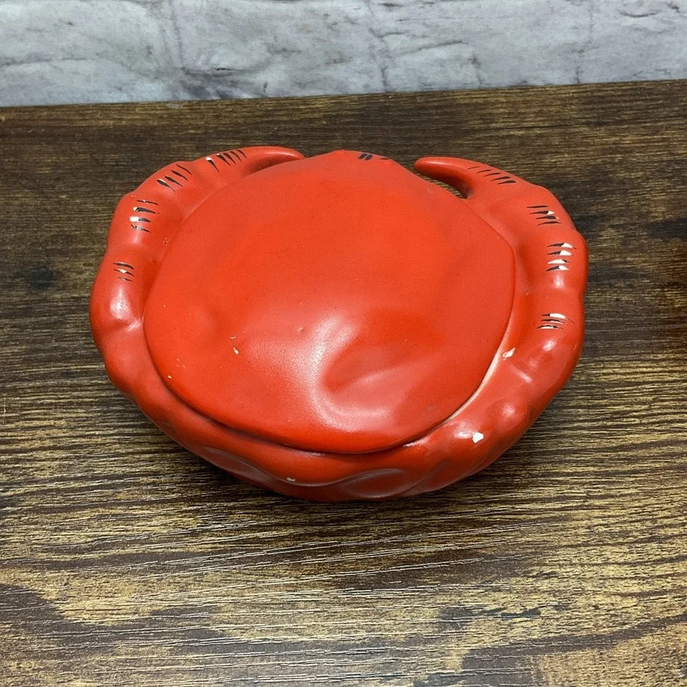 Pair Of Vtg Porcelain Crab Shaped Butter Pot Dishes Ramican From Czechoslovakia - Picture 3 of 13